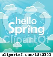 Poster, Art Print Of Hellow Spring Greeting In A Sky With Clouds