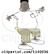 Clipart Of A Black Man Walking In Booties Royalty Free Vector Illustration