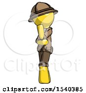 Poster, Art Print Of Yellow Explorer Ranger Man Thinking Wondering Or Pondering