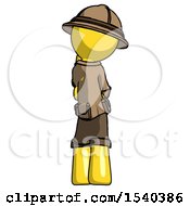 Poster, Art Print Of Yellow Explorer Ranger Man Thinking Wondering Or Pondering Rear View