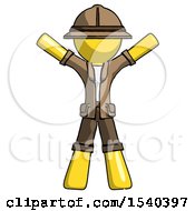 Yellow Explorer Ranger Man Surprise Pose Arms And Legs Out