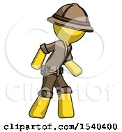 Yellow Explorer Ranger Man Suspense Action Pose Facing Right