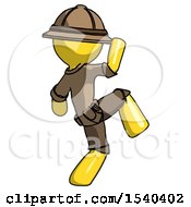 Poster, Art Print Of Yellow Explorer Ranger Man Kick Pose Start