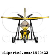 Poster, Art Print Of Yellow Explorer Ranger Man In Ultralight Aircraft Front View