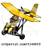 Poster, Art Print Of Yellow Explorer Ranger Man In Ultralight Aircraft Top Side View