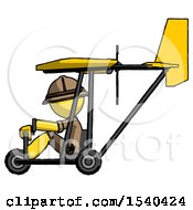 Yellow Explorer Ranger Man In Ultralight Aircraft Side View