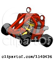 Poster, Art Print Of Yellow Explorer Ranger Man Riding Sports Buggy Side Top Angle View