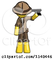 Yellow Explorer Ranger Man Suicide Gun Pose