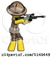 Poster, Art Print Of Yellow Explorer Ranger Man Shooting Sniper Rifle