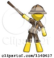 Poster, Art Print Of Yellow Explorer Ranger Man Bo Staff Pointing Up Pose