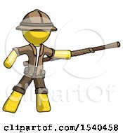 Yellow Explorer Ranger Man Bo Staff Pointing Right Kung Fu Pose