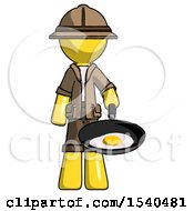 Poster, Art Print Of Yellow Explorer Ranger Man Frying Egg In Pan Or Wok