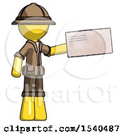 Poster, Art Print Of Yellow Explorer Ranger Man Holding Large Envelope