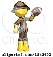Yellow Explorer Ranger Man Holding Football Up