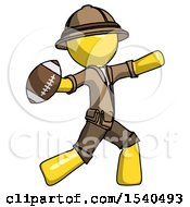 Poster, Art Print Of Yellow Explorer Ranger Man Throwing Football