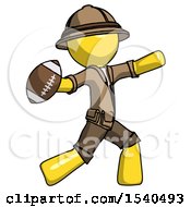 Yellow Explorer Ranger Man Throwing Football