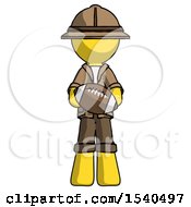 Poster, Art Print Of Yellow Explorer Ranger Man Giving Football To You