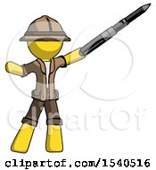 Yellow Explorer Ranger Man Demonstrating That Indeed The Pen Is Mightier