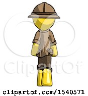 Poster, Art Print Of Yellow Explorer Ranger Man Walking Away Back View