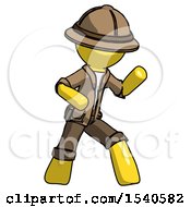 Yellow Explorer Ranger Man Martial Arts Defense Pose Right