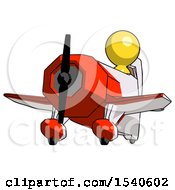 Yellow Design Mascot Man Flying In Geebee Stunt Plane Viewed From Below