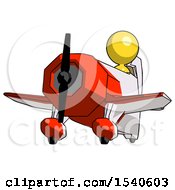 Yellow Design Mascot Woman Flying In Geebee Stunt Plane Viewed From Below