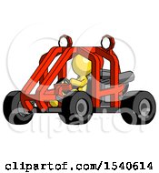 Yellow Design Mascot Man Riding Sports Buggy Side Angle View