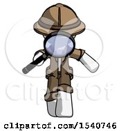 Poster, Art Print Of White Explorer Ranger Man Looking Down Through Magnifying Glass