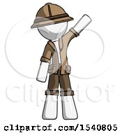 Poster, Art Print Of White Explorer Ranger Man Waving Emphatically With Left Arm