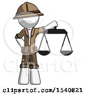 Poster, Art Print Of White Explorer Ranger Man Holding Scales Of Justice