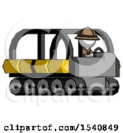 Poster, Art Print Of White Explorer Ranger Man Driving Amphibious Tracked Vehicle Side Angle View