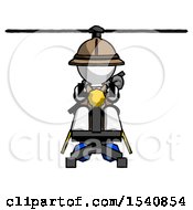White Explorer Ranger Man Flying In Gyrocopter Front View