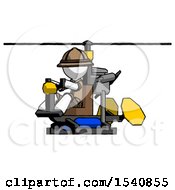 White Explorer Ranger Man Flying In Gyrocopter Front Side Angle View