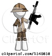 Poster, Art Print Of White Explorer Ranger Man Holding Automatic Gun