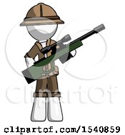 Poster, Art Print Of White Explorer Ranger Man Holding Sniper Rifle Gun