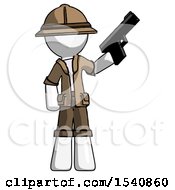 Poster, Art Print Of White Explorer Ranger Man Holding Handgun