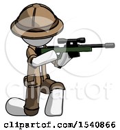 Poster, Art Print Of White Explorer Ranger Man Kneeling Shooting Sniper Rifle