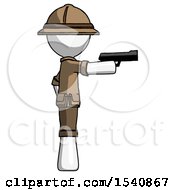 Poster, Art Print Of White Explorer Ranger Man Firing A Handgun