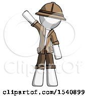 White Explorer Ranger Man Waving Emphatically With Right Arm