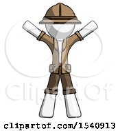 Poster, Art Print Of White Explorer Ranger Man Surprise Pose Arms And Legs Out