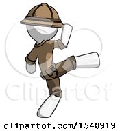 Poster, Art Print Of White Explorer Ranger Man Kick Pose