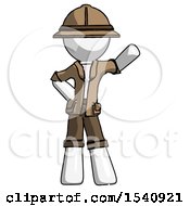 Poster, Art Print Of White Explorer Ranger Man Waving Left Arm With Hand On Hip