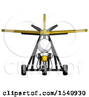 White Design Mascot Man In Ultralight Aircraft Front View