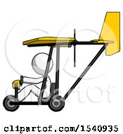 Poster, Art Print Of White Design Mascot Woman In Ultralight Aircraft Side View