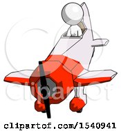 Poster, Art Print Of White Design Mascot Woman In Geebee Stunt Plane Descending Front Angle View