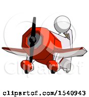 Poster, Art Print Of White Design Mascot Woman Flying In Geebee Stunt Plane Viewed From Below