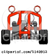 Poster, Art Print Of White Design Mascot Man Riding Sports Buggy Front View