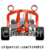 Poster, Art Print Of White Design Mascot Woman Riding Sports Buggy Front View