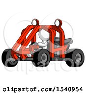 Poster, Art Print Of White Design Mascot Man Riding Sports Buggy Side Angle View