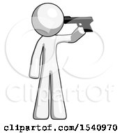 White Design Mascot Man Suicide Gun Pose
